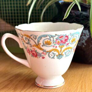 Crownford Single Teacup, Orleans Floral Pattern, England Circa 1960s